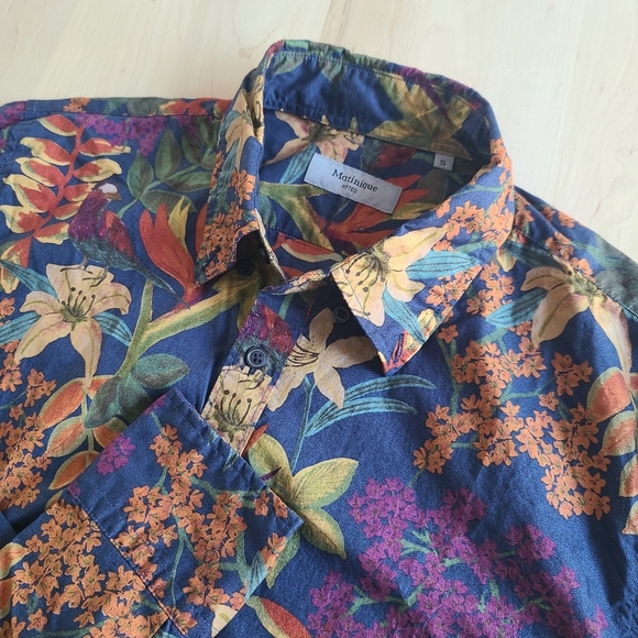 MATINIQUE Tropical Floral Men's Button Down Shirt - Picture 6 of 12